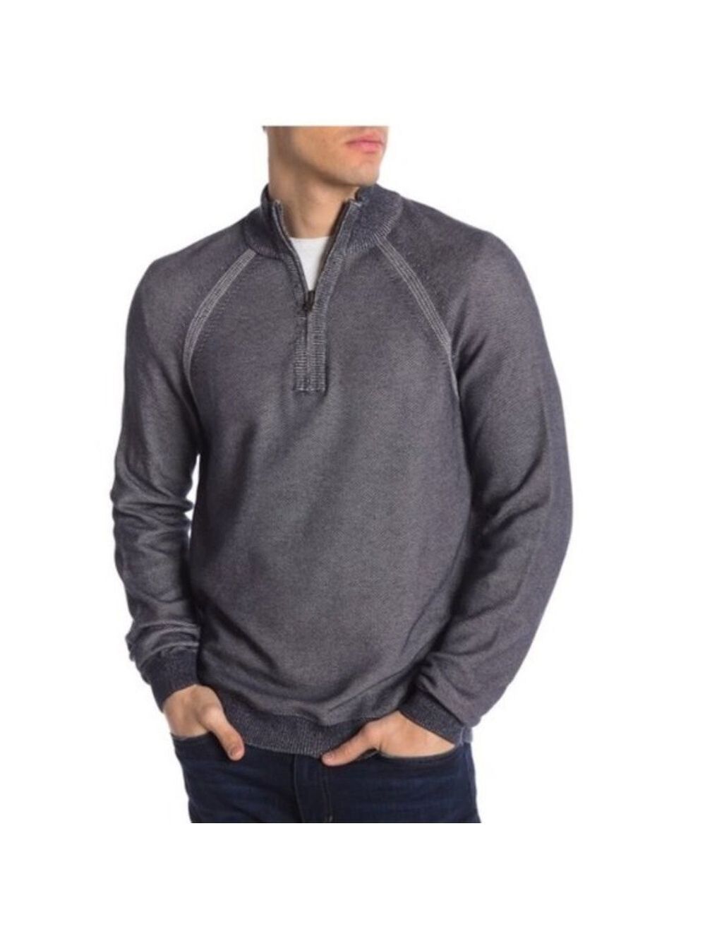 Tailor Vintage Birdseye Reversible 1/4 Zip Knit